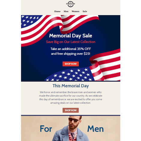 Memorial Day Flag Wave Sale